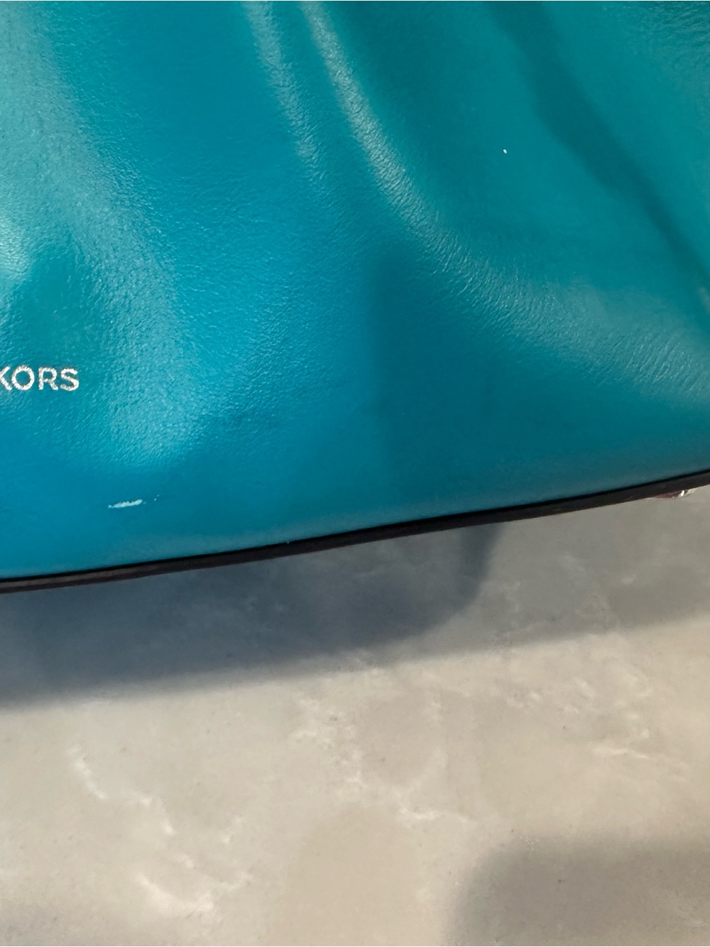 Michael Kors Turquoise Leather Tote with Braided Handle - Picture 2 of 9